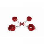 Leather Hand And Leg cuffs - Red