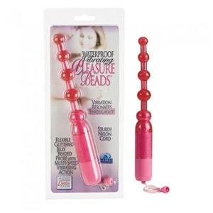 Waterproof Vibrating Pleasure Beads Pink - Click Image to Close