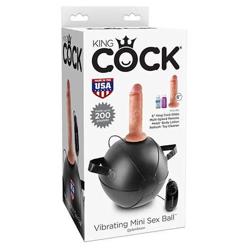 King Cock Vibrating Mini Sex Ball w/ 6" Flesh - Click Image to Close