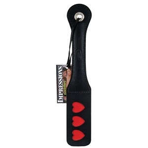Sportsheets - 12" Leather Heart Impression Paddle - Click Image to Close